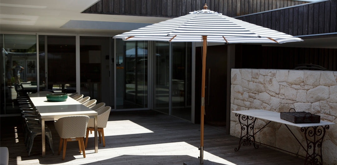 Billy Fresh 3m Bamboo St Tropez Umbrella - Navy