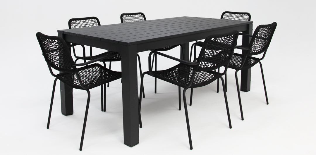 Dallas Bahamas 7pc Dining Setting - Black