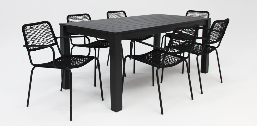 Dallas Bahamas 7pc Dining Setting - Black