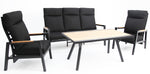 Load image into Gallery viewer, Esperance 4pc Lounge Setting with Sunbrella Fabric and Teak - Black