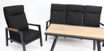 Load image into Gallery viewer, Esperance 4pc Lounge Setting with Sunbrella Fabric and Teak - Black