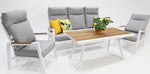 Load image into Gallery viewer, Esperance 4pc Lounge Setting with Sunbrella Fabric and Teak - White
