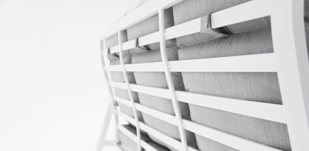 Esperance 4pc Lounge Setting with Sunbrella Fabric and Teak - White