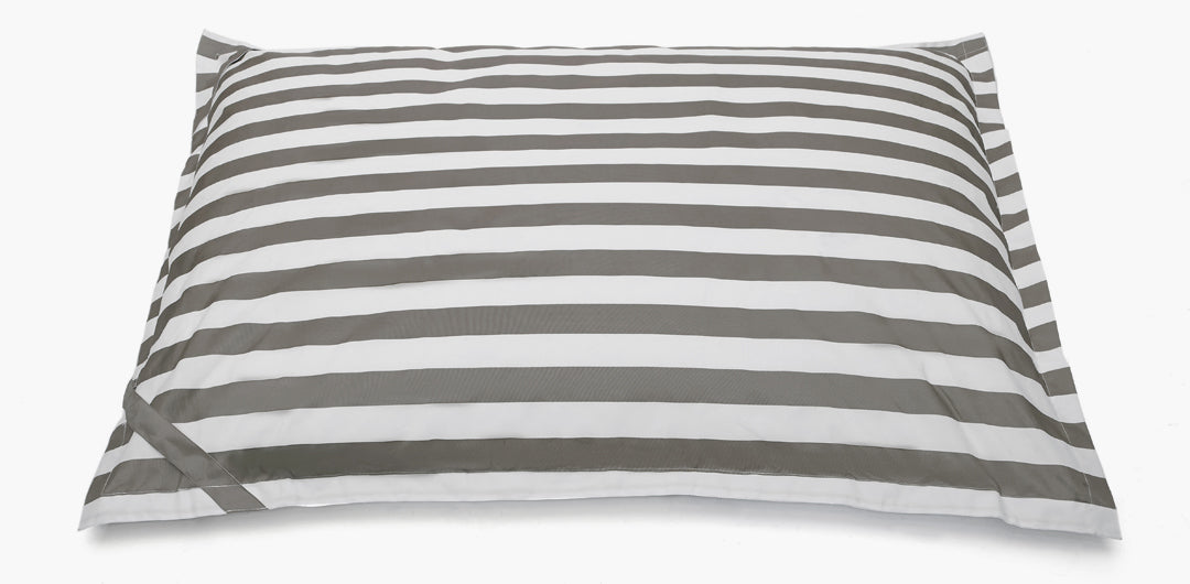 Lazy Days Taupe + White Stripe Floating Beanbag