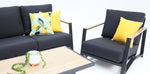 Load image into Gallery viewer, Milton 4pc Aluminium Lounge Setting - Black