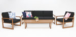 Load image into Gallery viewer, Qube 4pc Timber Lounge Setting - Black