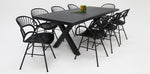Load image into Gallery viewer, Ravenne Fantail 9pc Dining Setting - Black