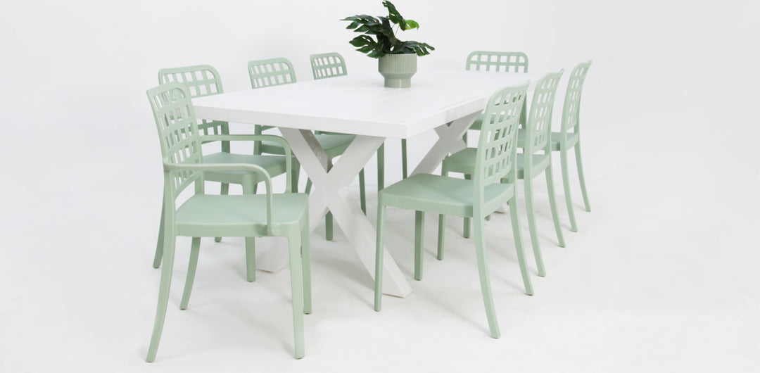 Ravenne Frankie 9pc Arm & Armless - White Green