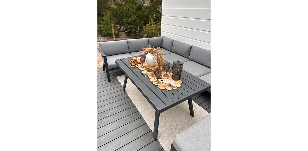 San Antonio Corner Lounge Setting - Gunmetal