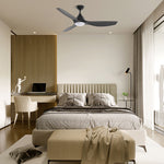 Load image into Gallery viewer, Aeroflow Skywave 132cm 52inch DC Ceiling Fan with LED - Black