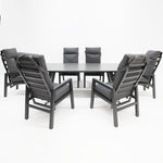 Load image into Gallery viewer, Athena 7pc Recline Dining Setting - Black