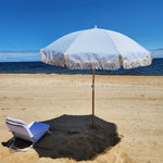Load image into Gallery viewer, Marble Blue and White Stripe Beach Umbrella