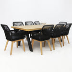 Load image into Gallery viewer, Bosco Albenga 9pc Dining Setting - Black