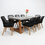 Load image into Gallery viewer, Charlotte Albenga 9pc Dining Setting - Black