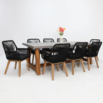 Load image into Gallery viewer, Charlotte Albenga 9pc Dining Setting - Black
