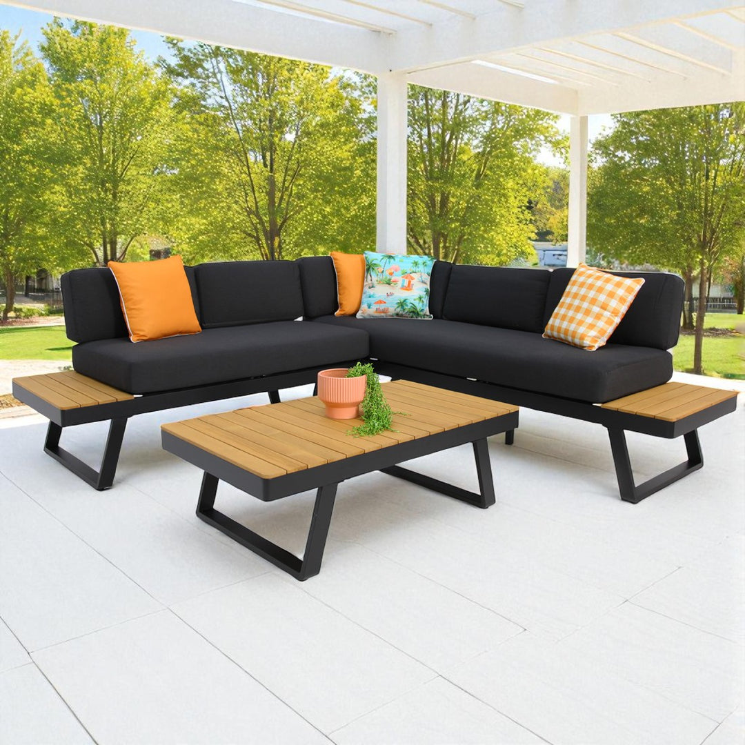 Charlton Corner Lounge Setting - Black