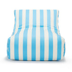 Load image into Gallery viewer, Chill Out Light Blue + White Stripe Outdoor Beanbag