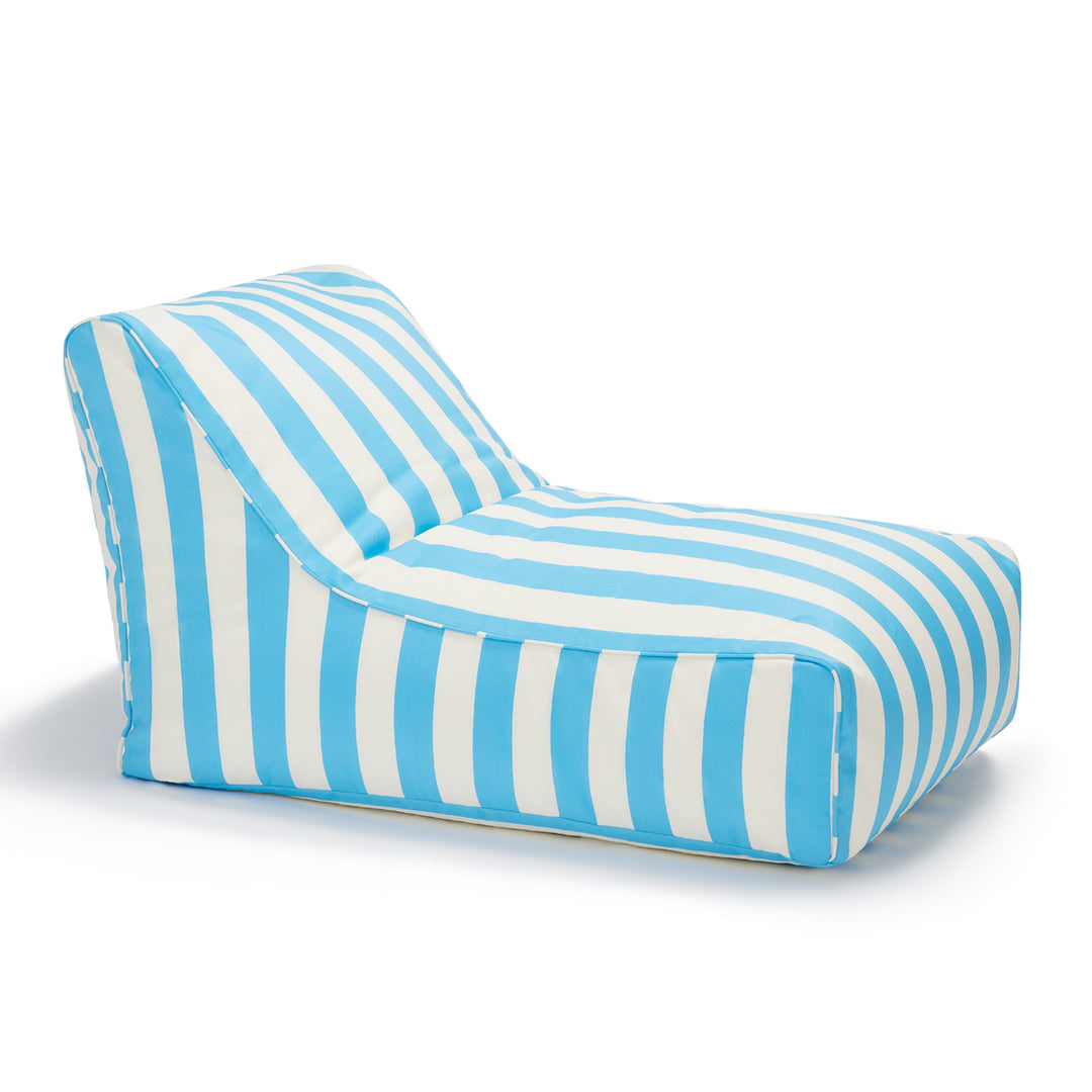 Chill Out Light Blue + White Stripe Outdoor Beanbag