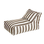 Load image into Gallery viewer, Chill Out Taupe + White Stripe Outdoor Beanbag