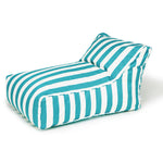 Load image into Gallery viewer, Chill Out Turquoise + White Stripe Outdoor Beanbag