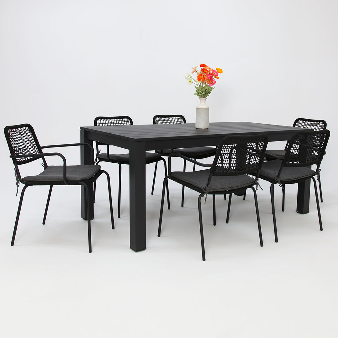 Dallas Bahamas 7pc Dining Setting - Black