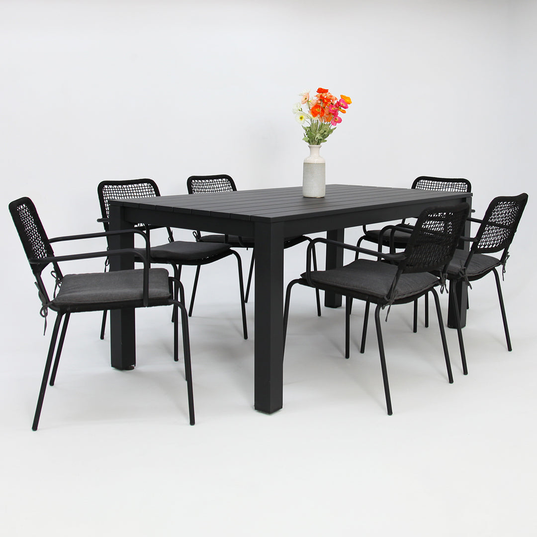 Dallas Bahamas 7pc Dining Setting - Black