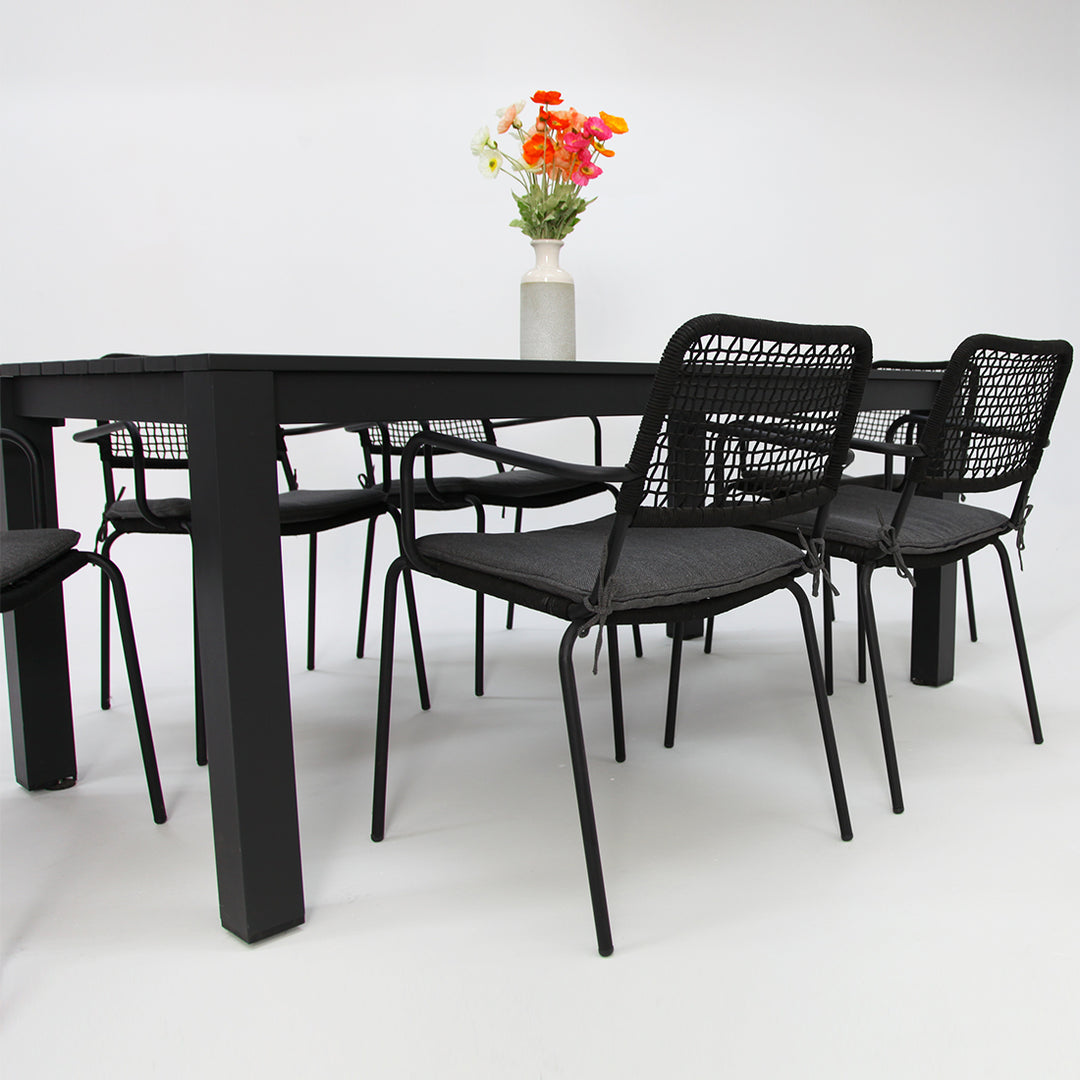 Dallas Bahamas 7pc Dining Setting - Black