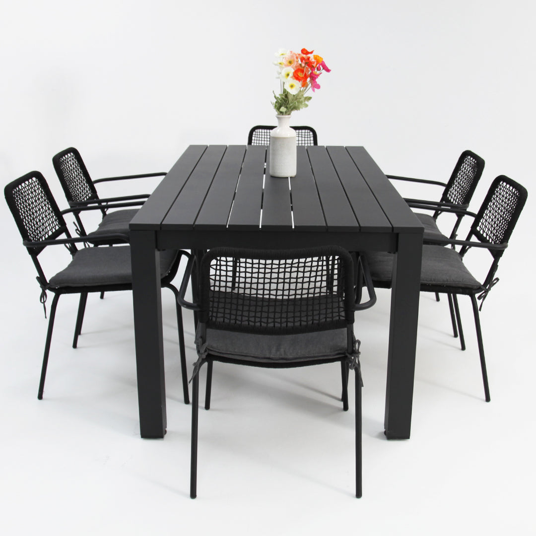 Dallas Bahamas 7pc Dining Setting - Black