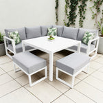 Load image into Gallery viewer, Dallas Corner Lounge Setting - White