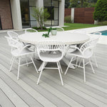 Load image into Gallery viewer, Drift Fantail Round 9pc Terrazzo Dining Setting