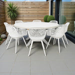 Load image into Gallery viewer, Drift Java Round 9pc Terrazzo Dining Setting