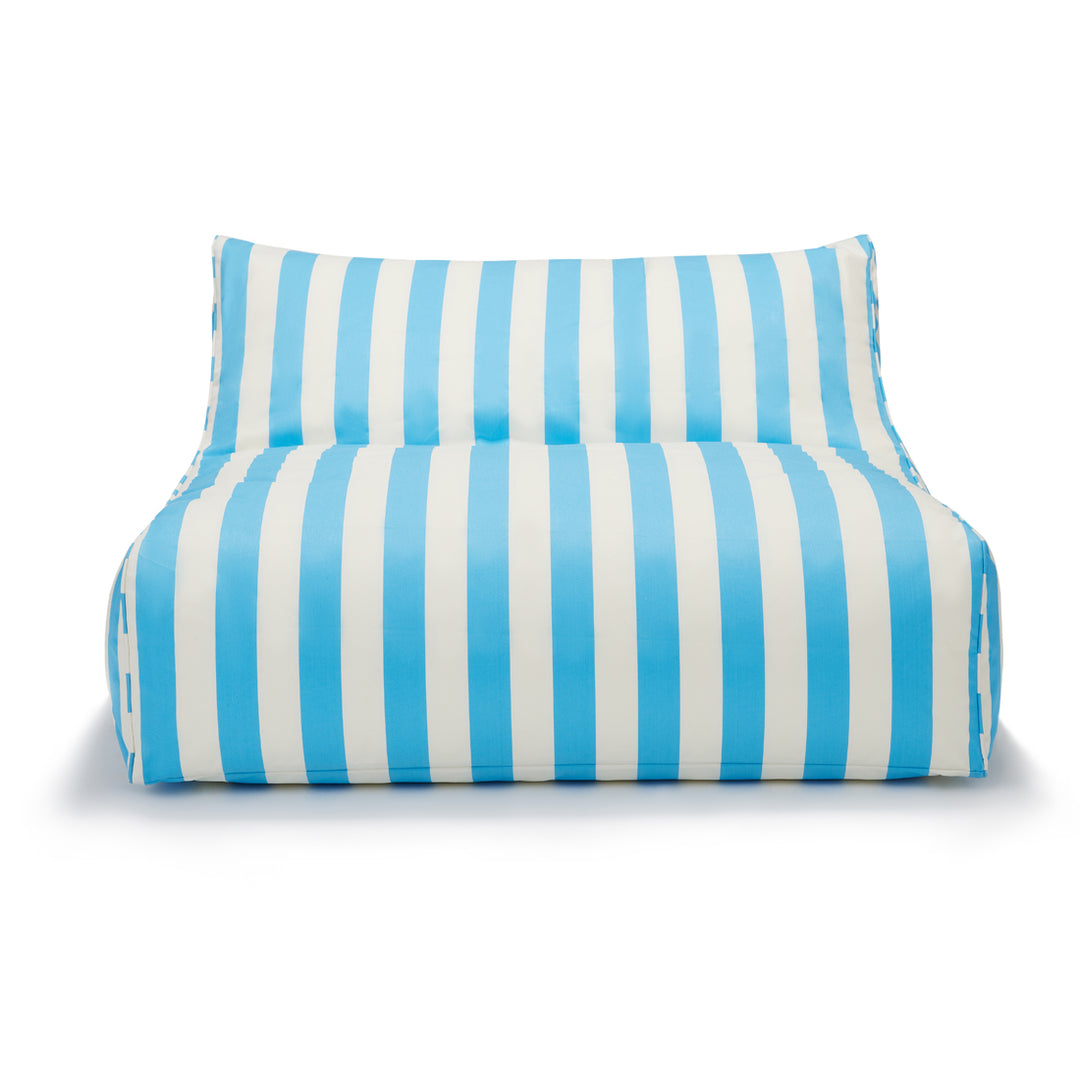 Hang Out Light Blue + White Outdoor Beanbag