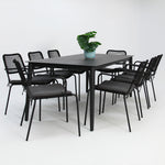 Load image into Gallery viewer, Java Bahamas 9pc Dining Setting - Black