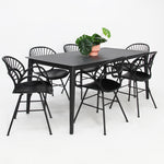 Load image into Gallery viewer, Java Fantail 7pc Dining Set - Black