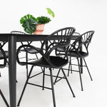 Load image into Gallery viewer, Java Fantail 7pc Dining Set - Black