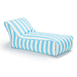 Load image into Gallery viewer, Laid Back Light Blue + White Outdoor Beanbag