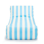 Load image into Gallery viewer, Laid Back Light Blue + White Outdoor Beanbag