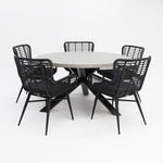 Load image into Gallery viewer, Milano Astrid 6pc Round Dining Setting - Black