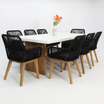 Load image into Gallery viewer, Montecito Albenga 9pc Dining Setting - Black