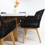 Load image into Gallery viewer, Montecito Albenga 9pc Dining Setting - Black