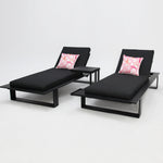 Load image into Gallery viewer, Hayman 3pc Sunlounge Setting - Black