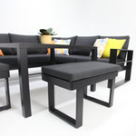 Load image into Gallery viewer, Hayman Corner Lounge Setting with Footstools - Black