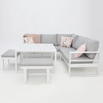 Load image into Gallery viewer, Hayman Corner Lounge Setting with Footstools - White