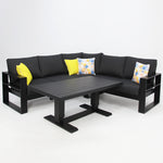 Load image into Gallery viewer, Hayman Holste Corner Lounge Setting without Footstools - Black