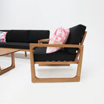 Load image into Gallery viewer, Qube 4pc Timber Lounge Setting - Black