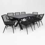 Load image into Gallery viewer, Ravenne Astrid 9pc Dining Setting - Black