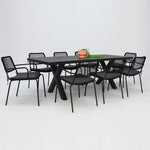 Load image into Gallery viewer, Ravenne Bahamas 9pc Dining Setting - Black