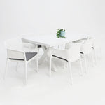 Load image into Gallery viewer, Ravenne Bailey Armchair 9pc Dining Setting - White