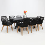 Load image into Gallery viewer, Ravenne Albenga 9pc Dining Setting - Black