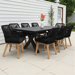 Load image into Gallery viewer, Ravenne Albenga 9pc Dining Setting - Black